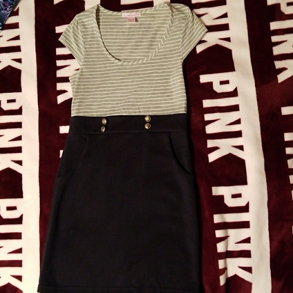 Grey and navy dress